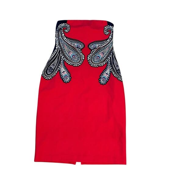 Express Dresses & Skirts - Express Strapless Red Paisley Dress Size 10 NWT